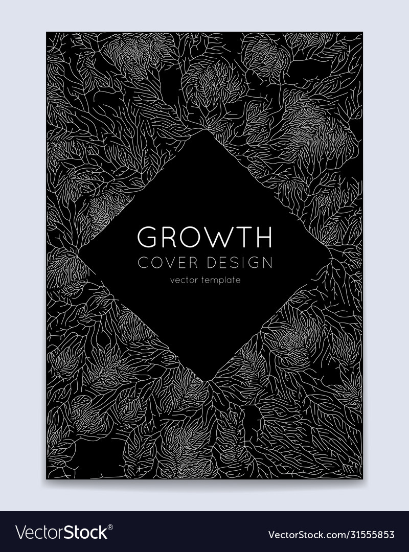 Cover with generative branch growth pattern vector image Cover with generative branch growth pattern