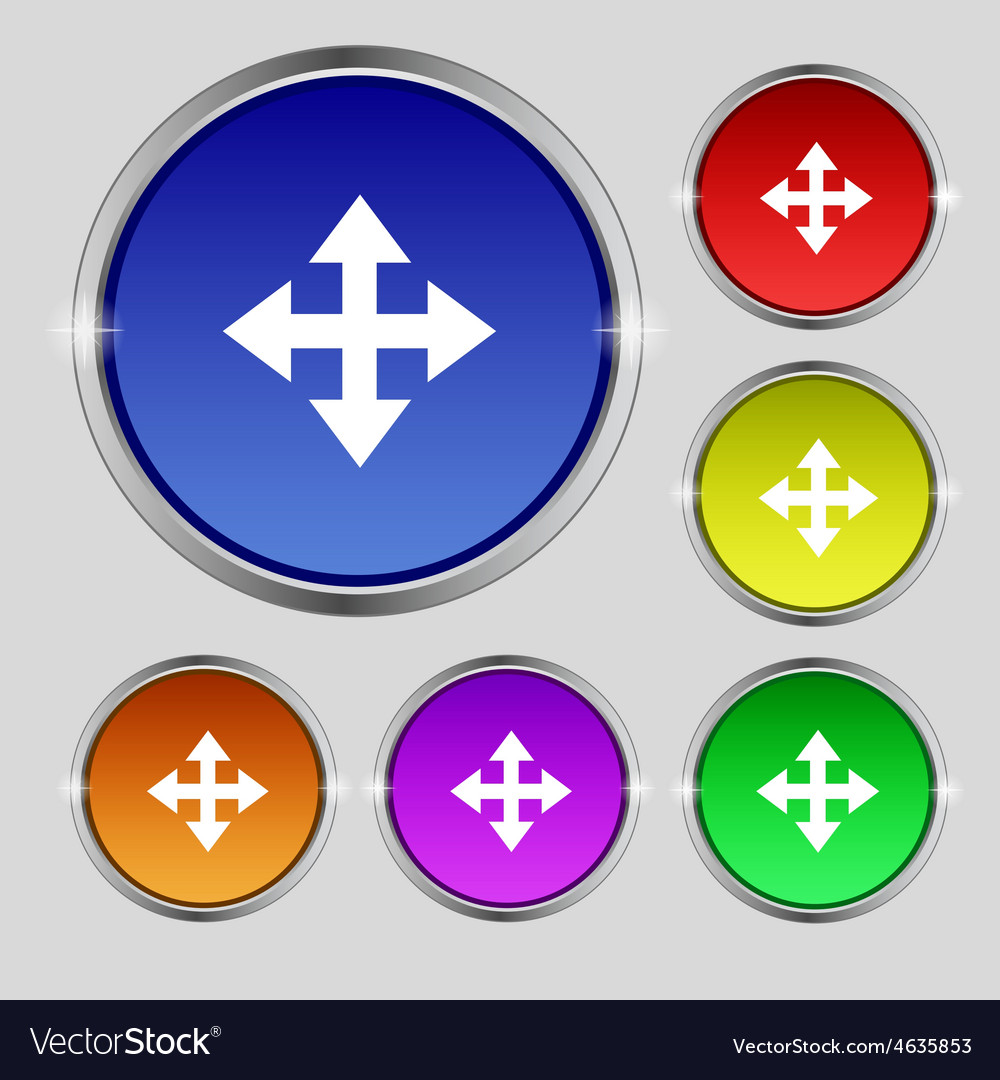 Deploying video screen size icon sign round symbol