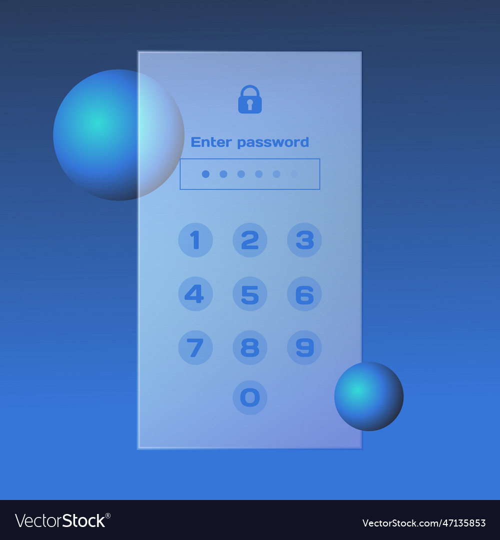 Glassmorphism screen lock element kit template
