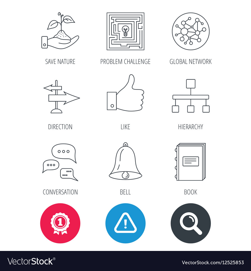 Global network like and conversation icons