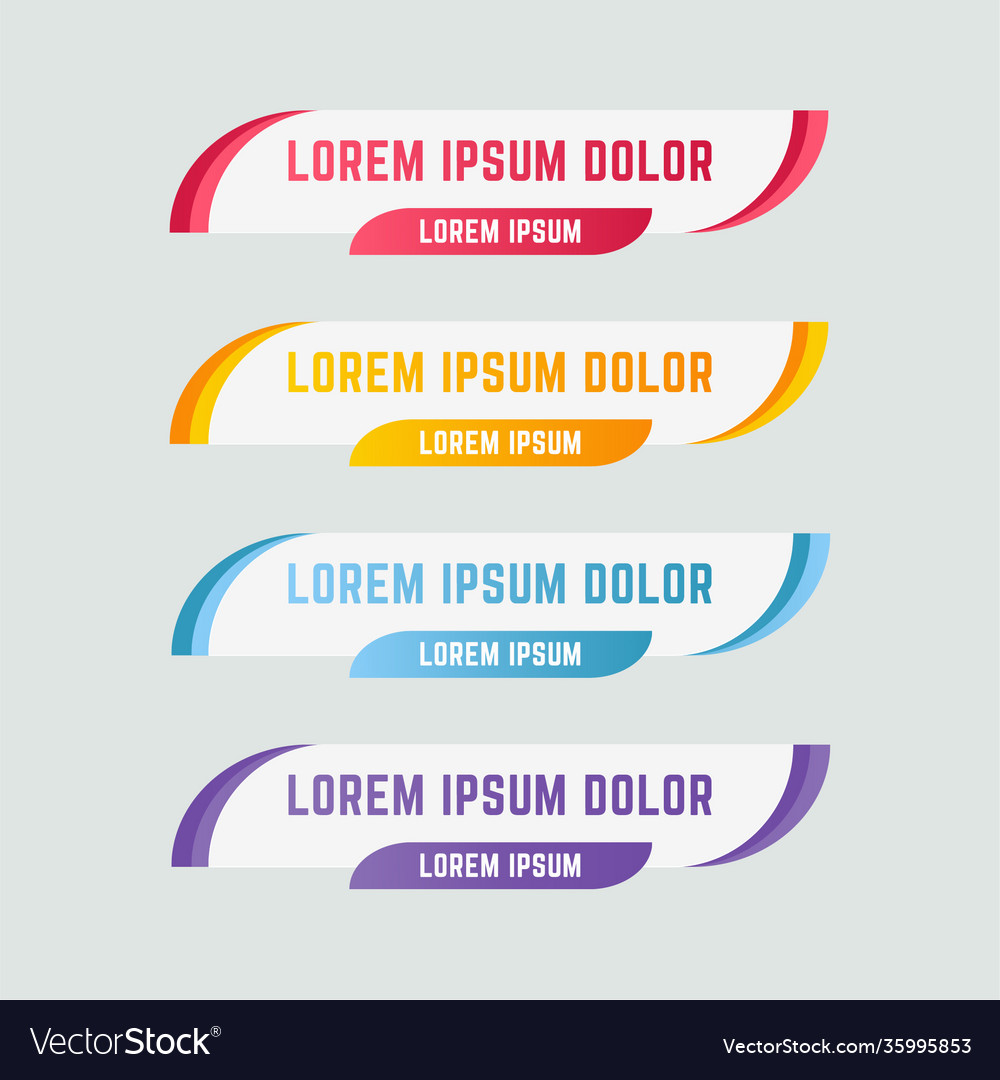 Gradient web lower third banners template