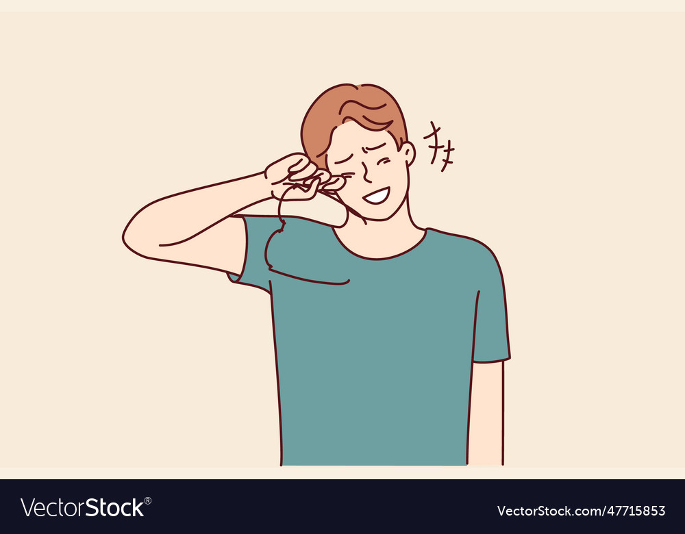 Man Removing Glasses - Joyful Expression