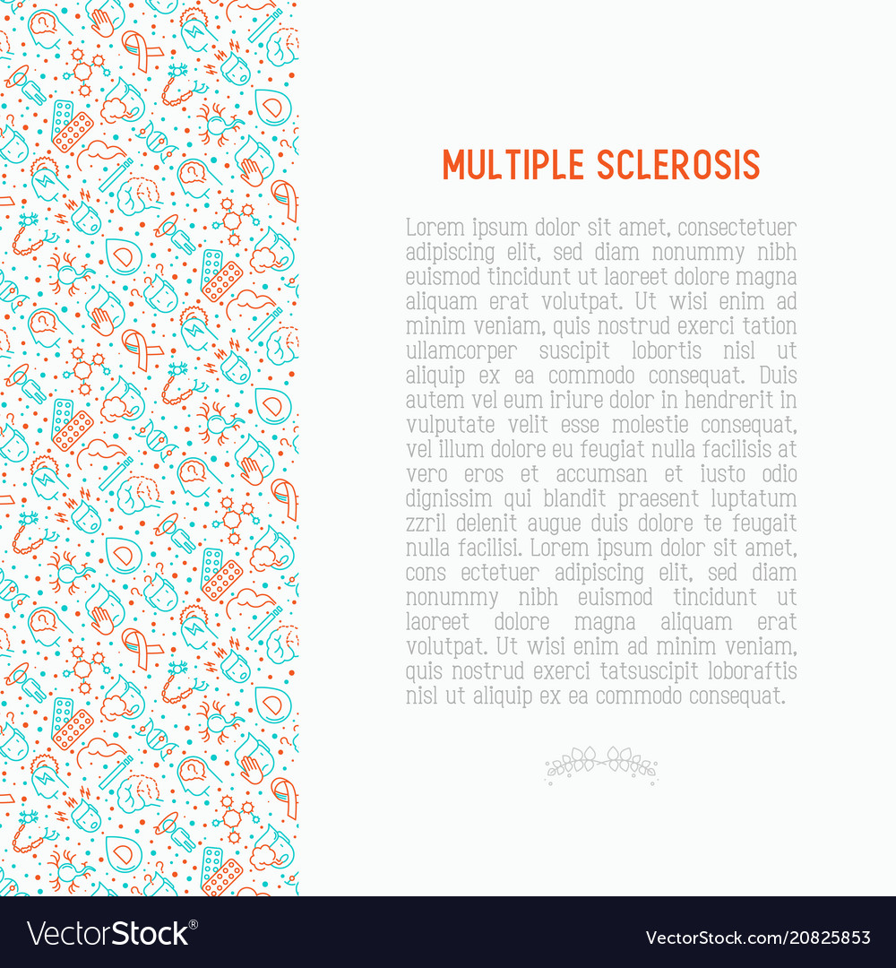 Multiple sclerosis concept with thin line icons vector image Multiple sclerosis concept with thin line icons