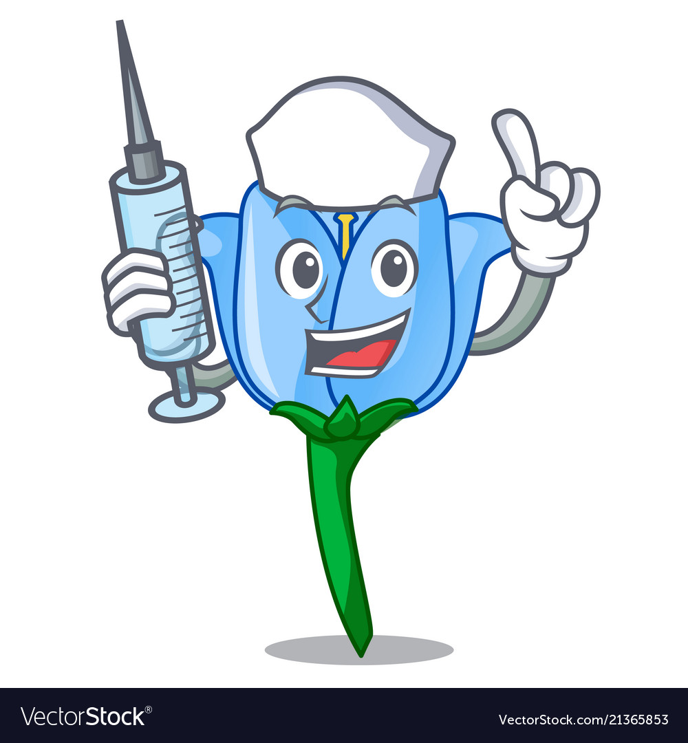 Nurse bell flower character cartoon