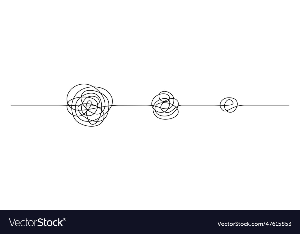 One continuous line drawing of way from complex vector image One continuous line drawing of way from complex