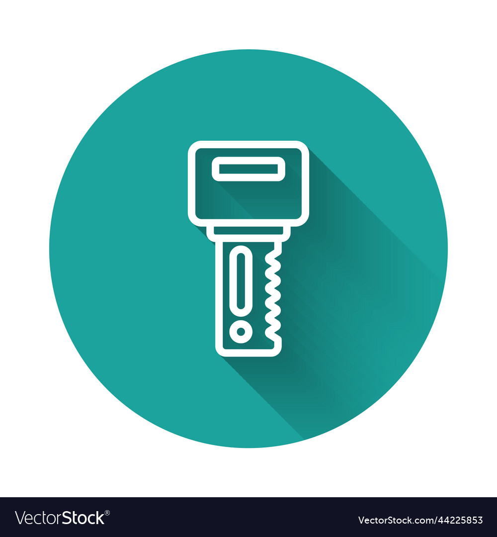 White line car key with remote icon isolated vector image White line car key with remote icon isolated