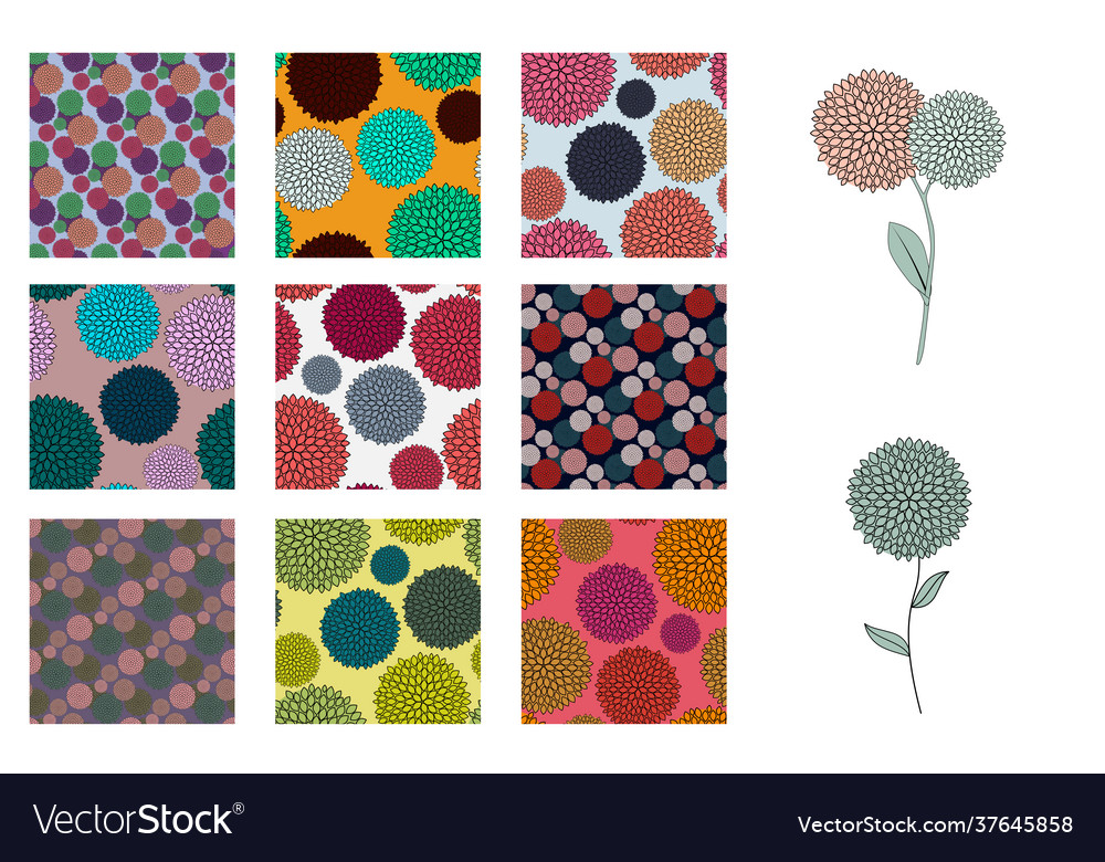 Abstract flower seamless pattern background