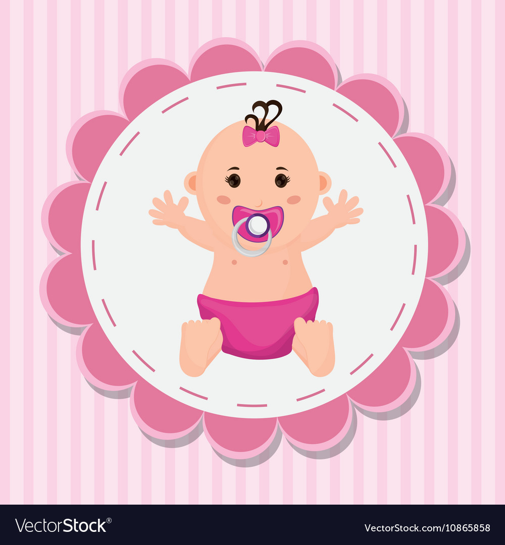 Baby Girl Cartoon Of Shower Concept Royalty Free Vector