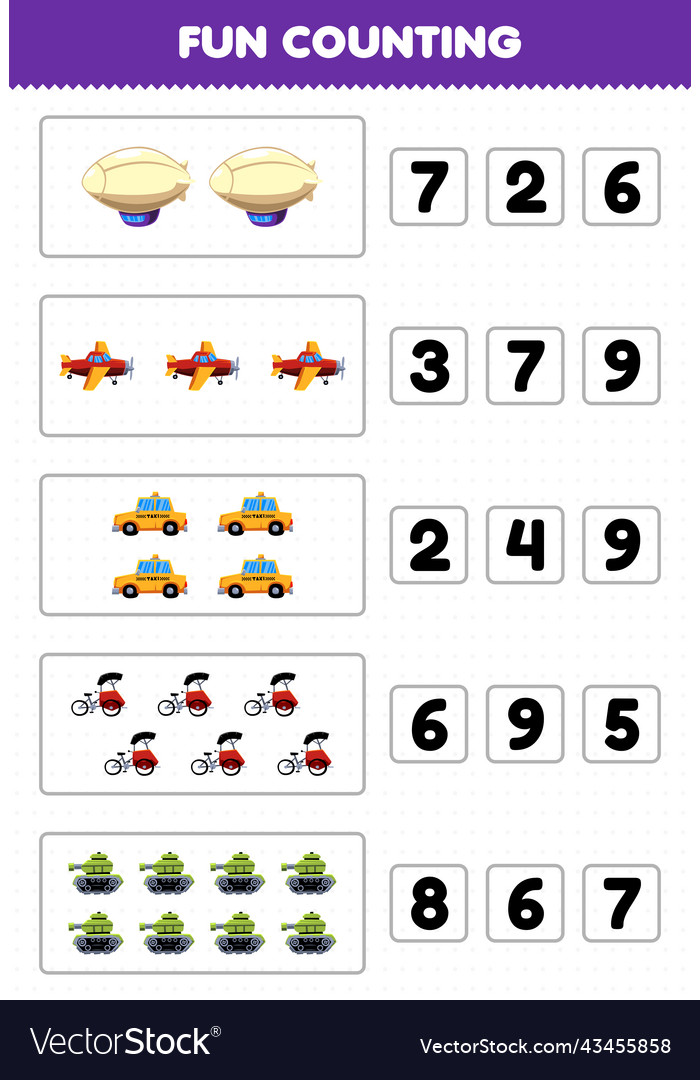 Education game for children fun counting