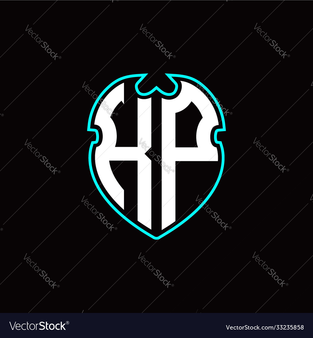 K p initial logo design with a shield shape vector image K p initial logo design with a shield shape