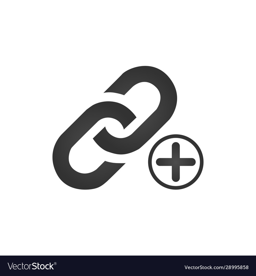 Link icon with plus or cross sign add new
