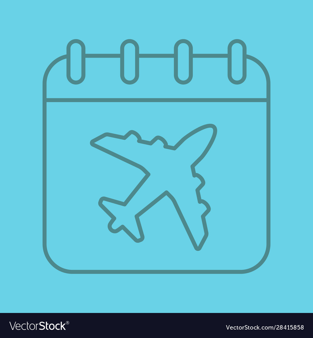 Plane departure date linear icon