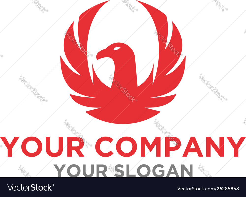 Red Phoenix Logo Design Royalty Free Vector Image