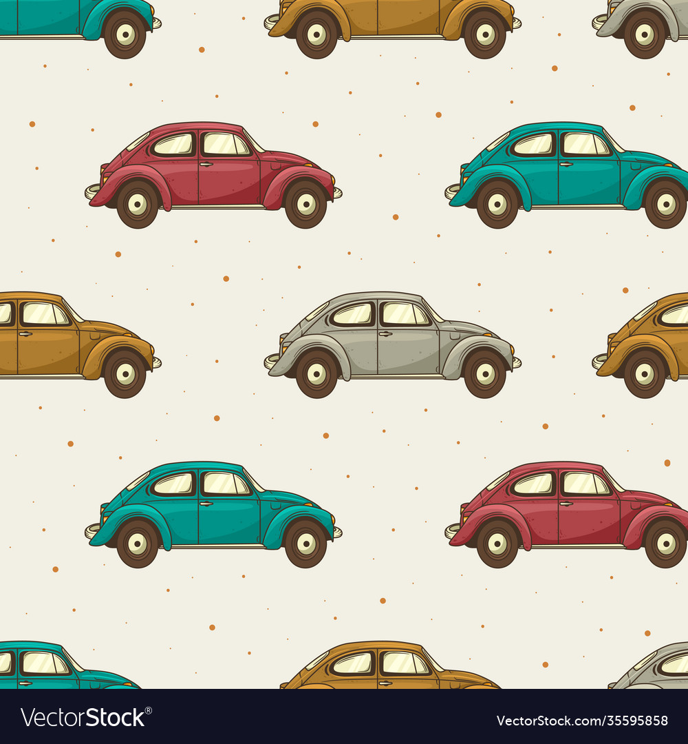 Seamless pattern isolated images retro vector image Seamless pattern isolated images retro