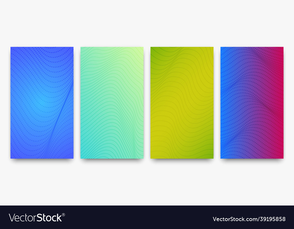 Set of halftone gradient backgrounds with dots