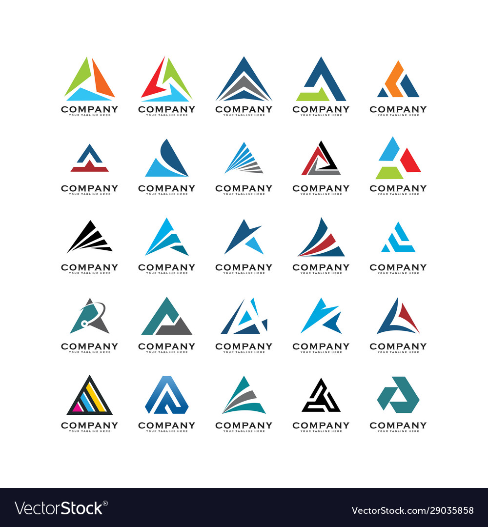 Set triangle logo abstracta triangle logo Vector Image