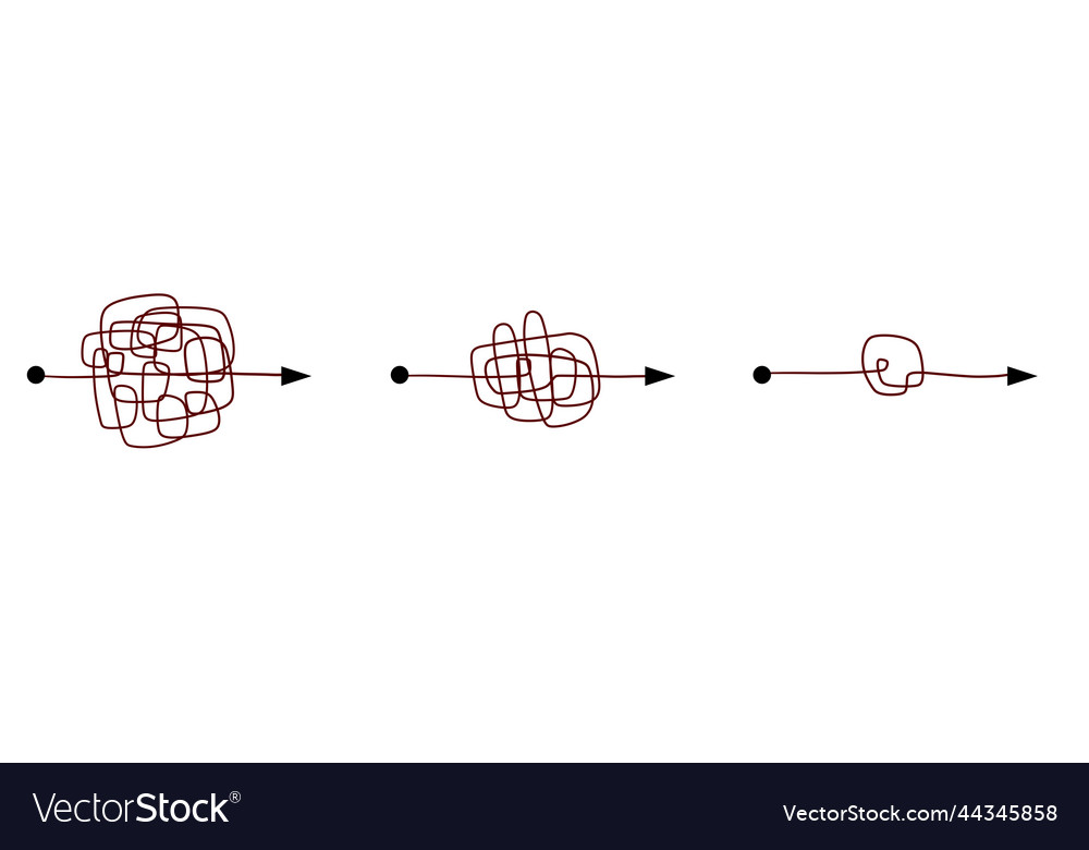 Tangle of lines unraveling the path vector image Tangle of lines unraveling the path