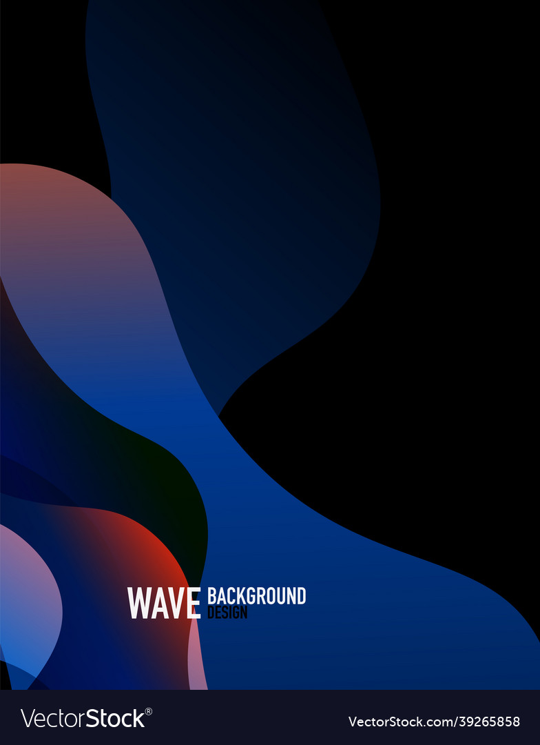 Vertical fluid gradient wave abstract background vector image Vertical fluid gradient wave abstract background