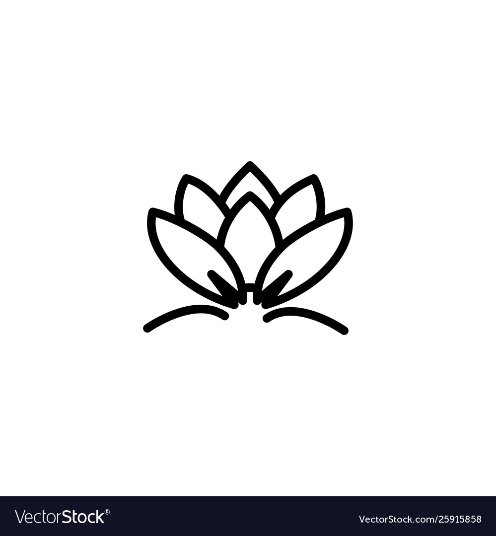 Water lily line icon in flat style for apps ui