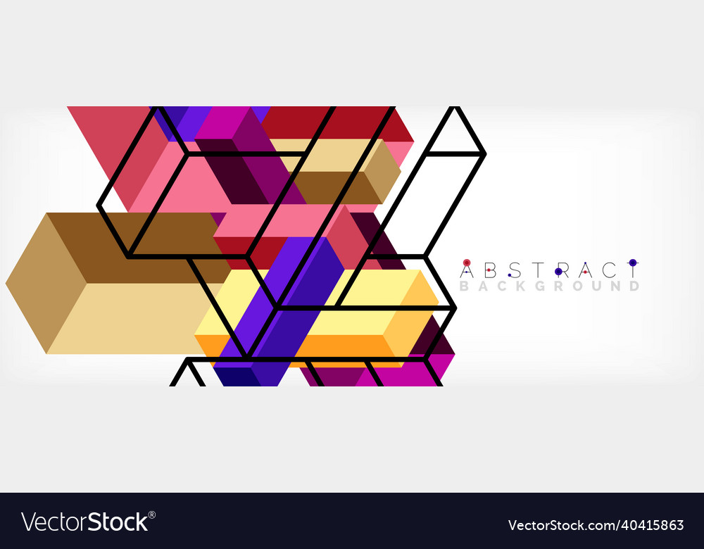 Abstract background 3d cubes cubic elements vector image Abstract background 3d cubes cubic elements