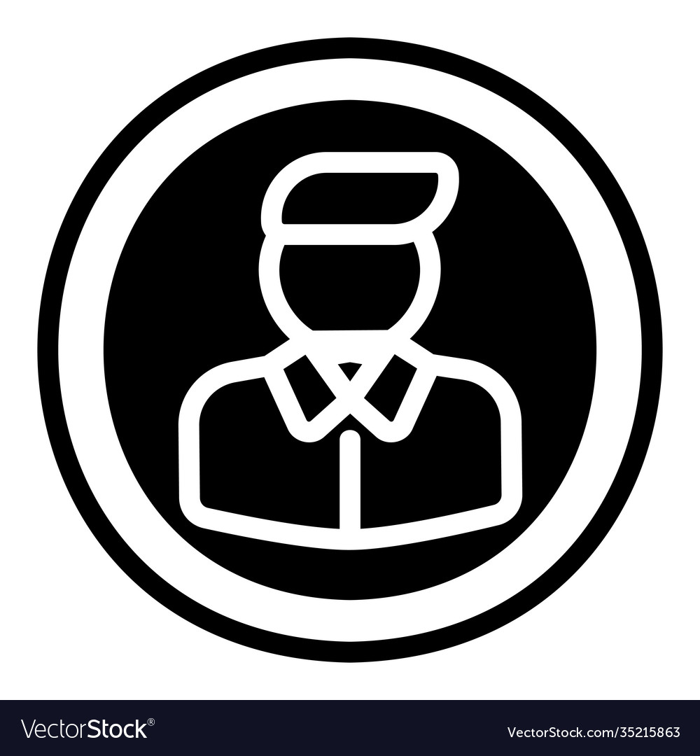 Account icon in solid style for any projects vector image Account icon in solid style for any projects