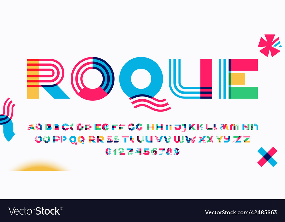 Alphabet made of overlapping lines vector image Alphabet made of overlapping lines