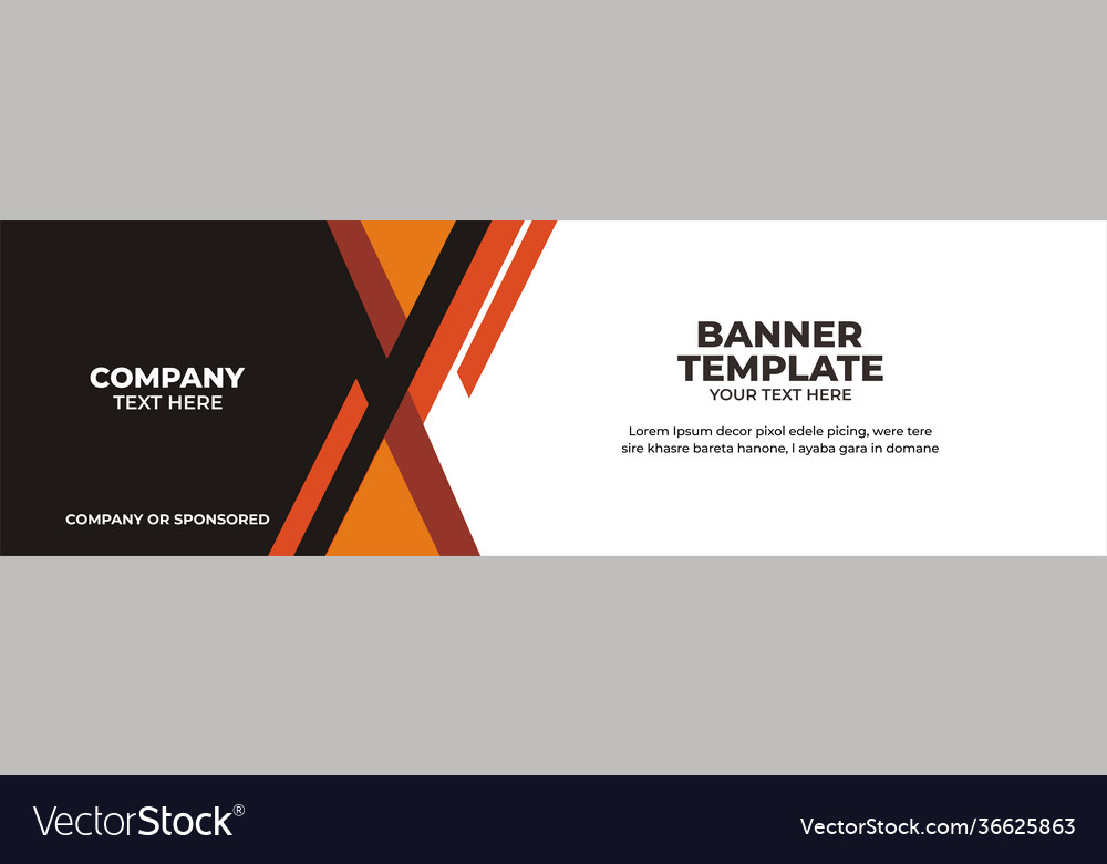 Banner template design orange elegant business vector image Banner template design orange elegant business