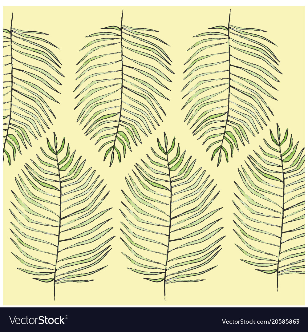 Botanicals pattern tropical leaves background vect