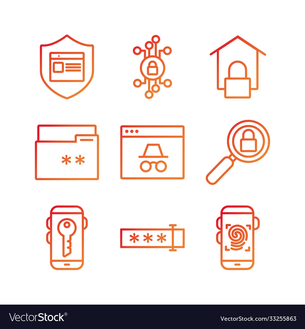 Bundle data security set icons