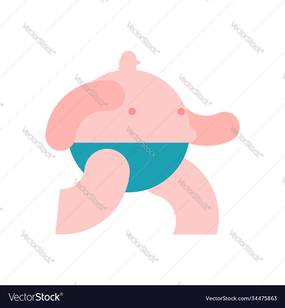 Fat runs isolated man running vector image Fat runs isolated man running