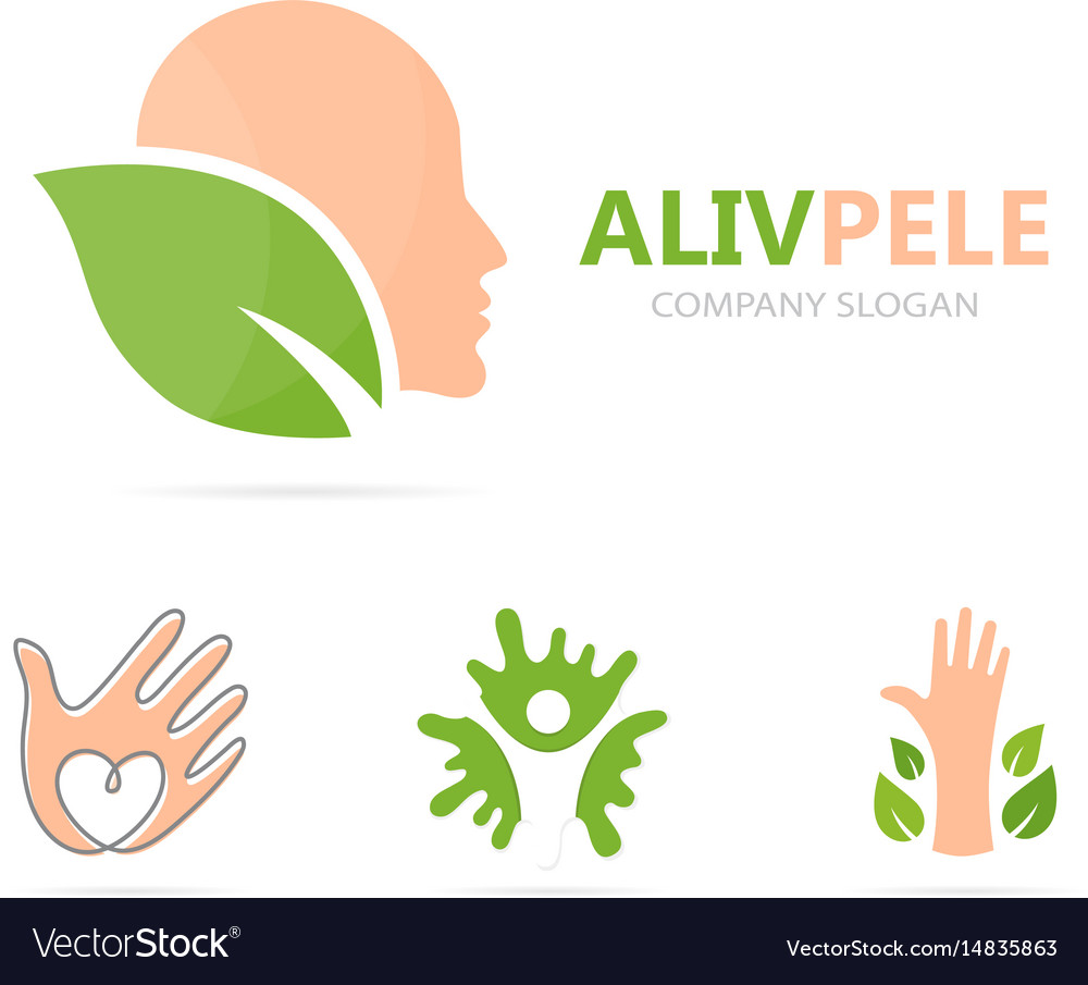 Man and leaf logo combination face