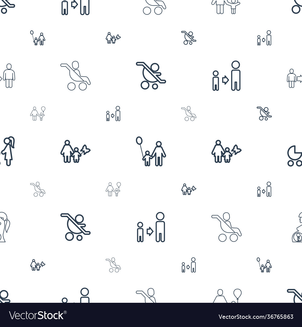Parent icons pattern seamless white background