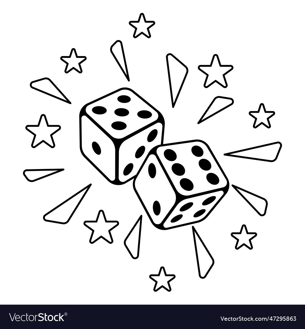 Playing dice game craps image vector image Playing dice game craps image
