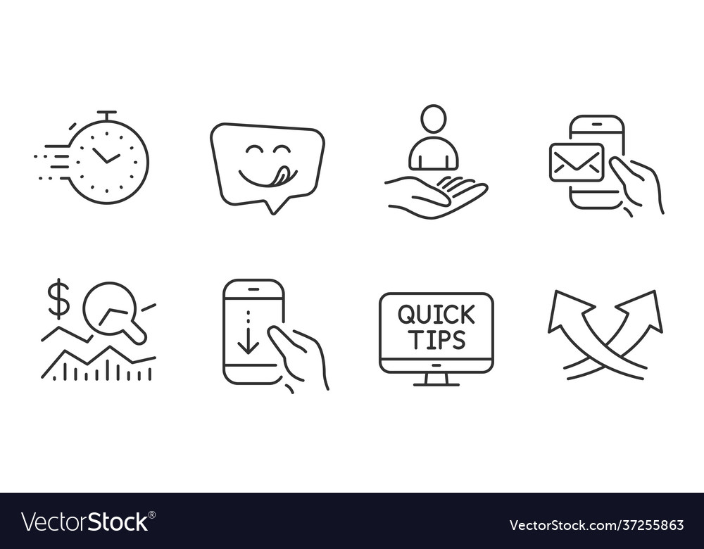 Scroll down messenger mail and timer icons set