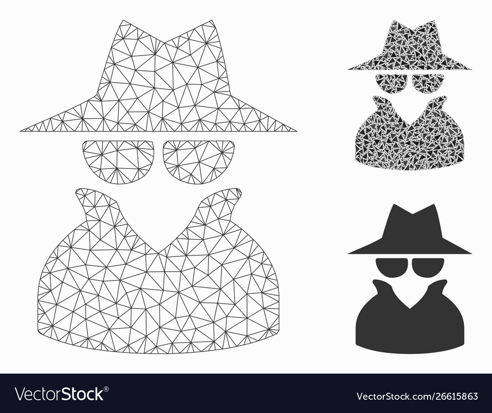 Spy mesh wire frame model and triangle vector image Spy mesh wire frame model and triangle