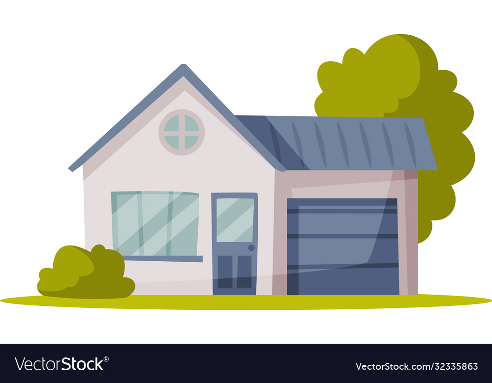 Suburban house family home vector image Suburban house family home