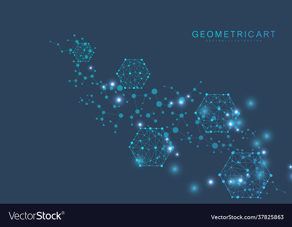 Technology structure molecular connect elements vector image Technology structure molecular connect elements
