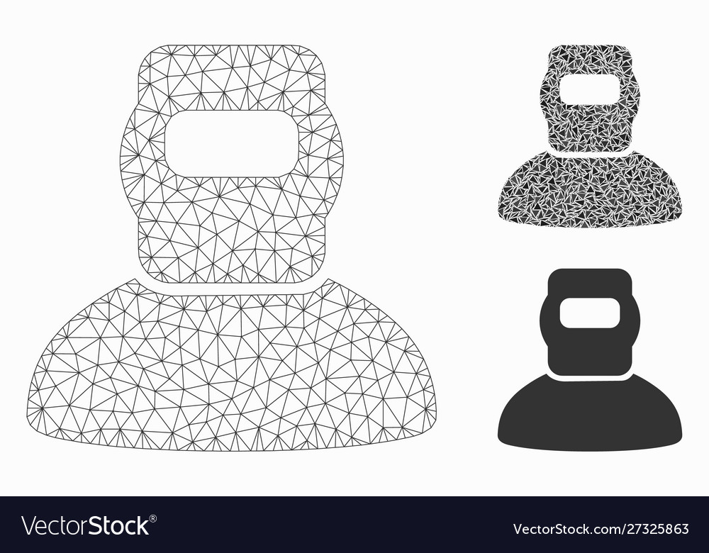 Welder mesh network model and triangle vector image Welder mesh network model and triangle