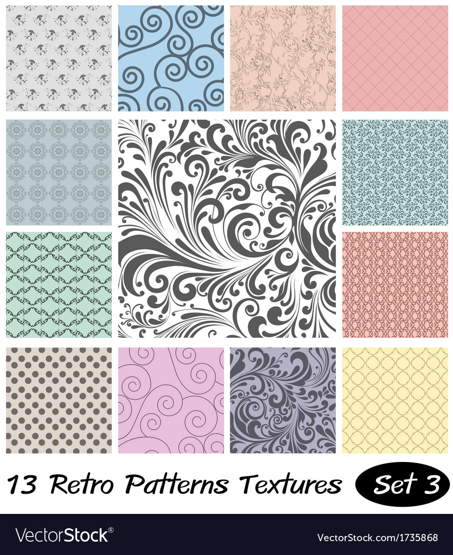 13 retro patterns textures set 3