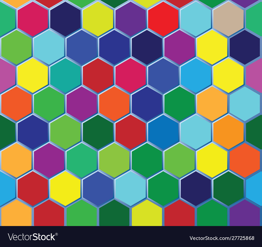 Abstract seamless background with hexagon colored