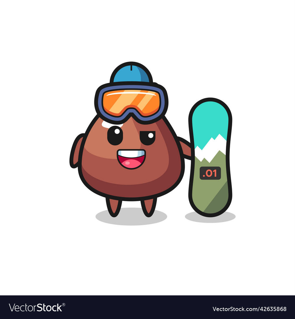 Choco chip character with snowboarding style