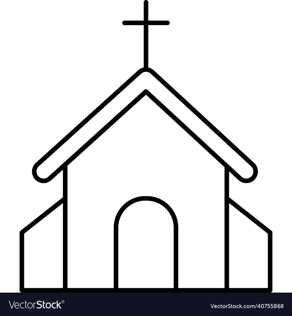 Church christian outline icon Royalty Free Vector Image