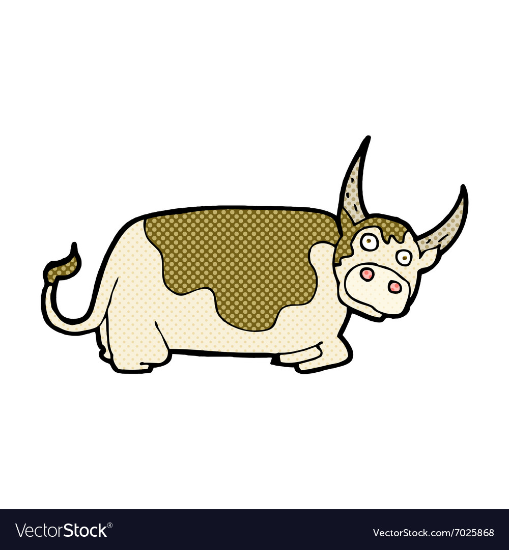 Comic cartoon bull Royalty Free Vector Image - VectorStock