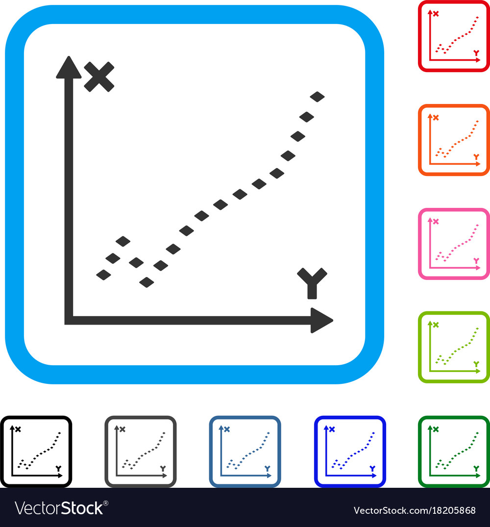 Dotted function plot framed icon