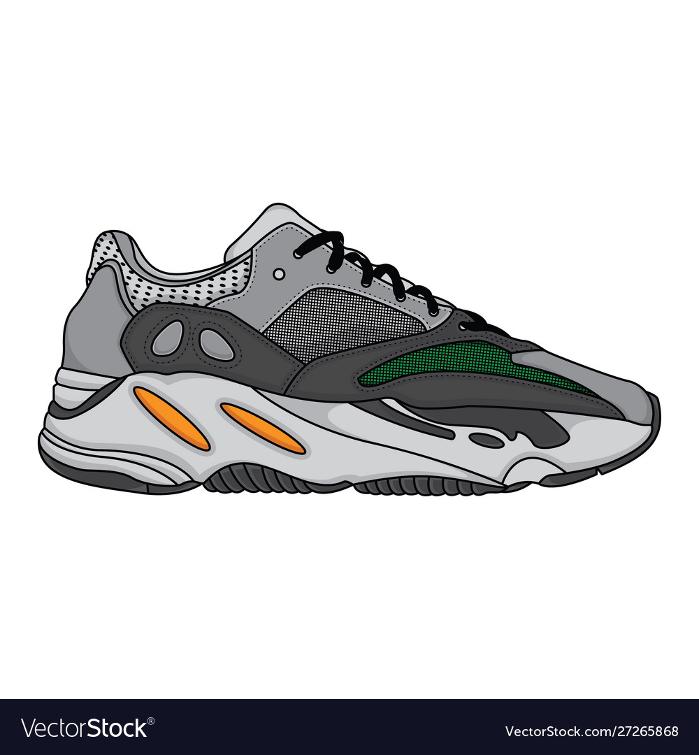 Fashion sneakers shoes sports Royalty Free Vector Image