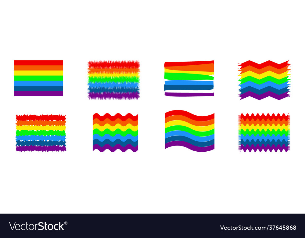 Flag rainbow colors pride month eps10