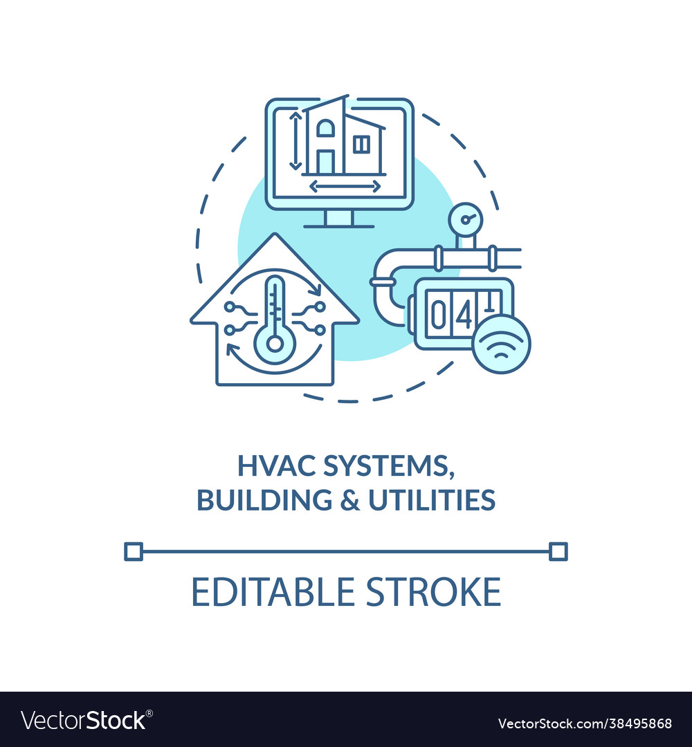 Hvac systems buildings and utilities concept icon