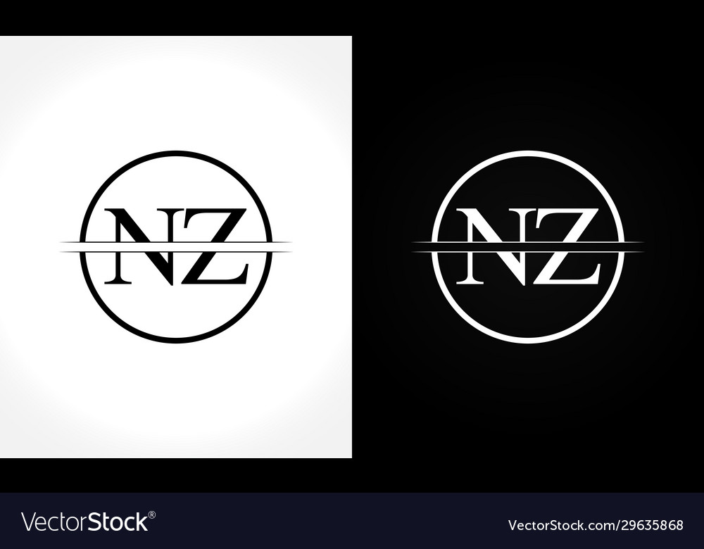 Initial monogram letter nz logo design template Vector Image