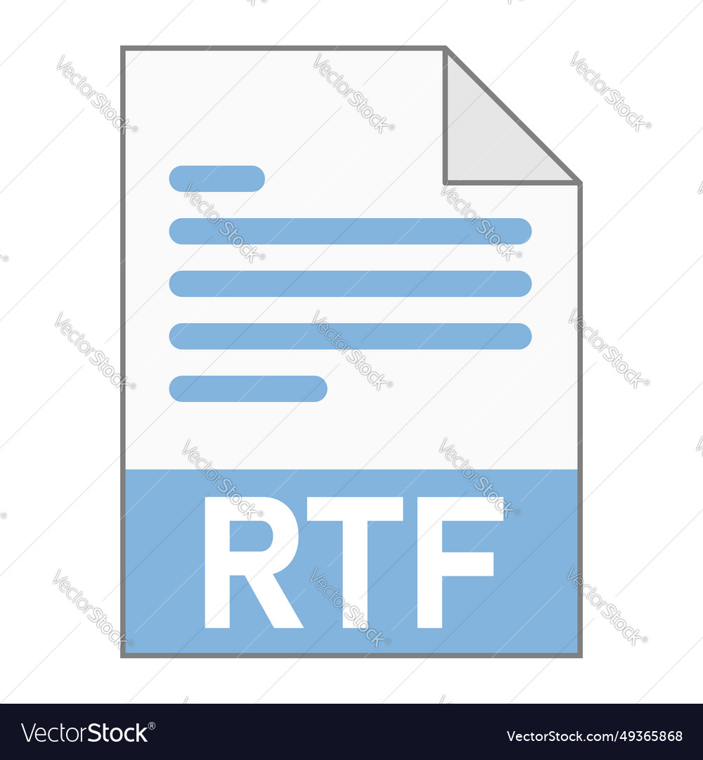 Modern flat design of rtf file icon for web Vector Image Modern flat design of rtf file icon for web