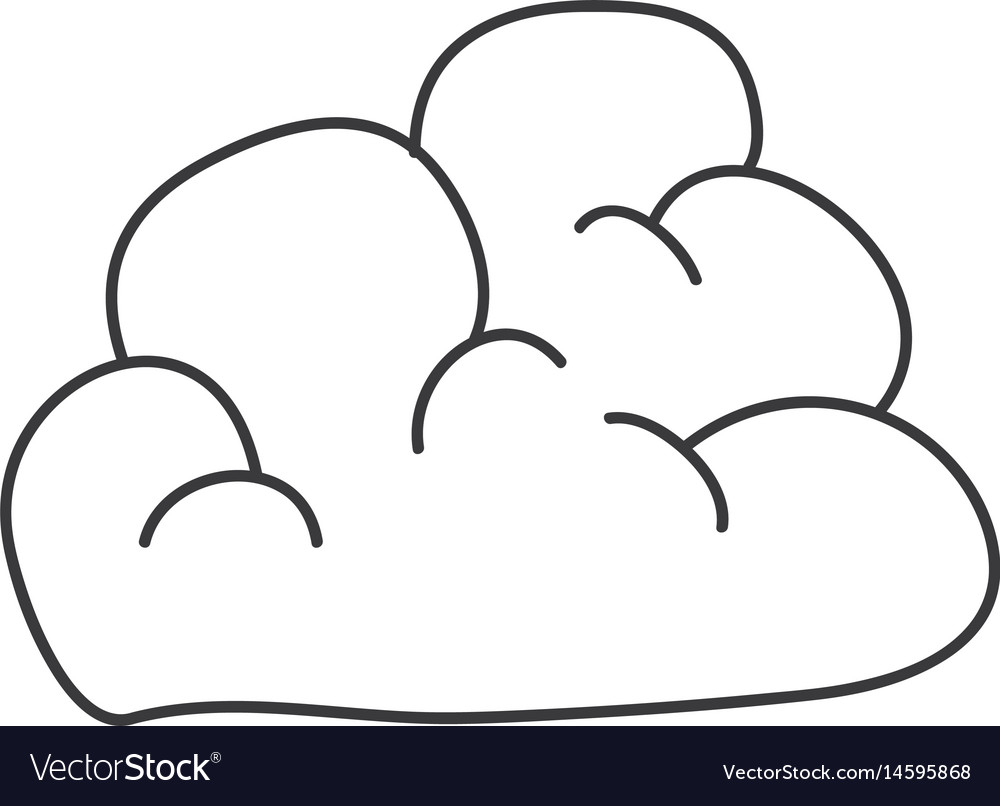 Monochrome contour of cloud icon Royalty Free Vector Image